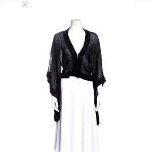 Alice + Olivia black beaded kimono top - size small